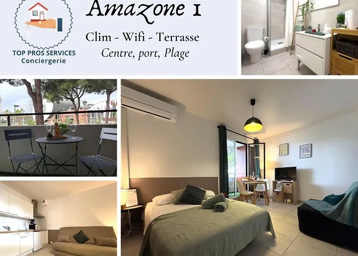 L\'Amazone Studio Plein Centre Plages A 2Min Clim Wifi Sur Le Port - Top Prosconciergerie-